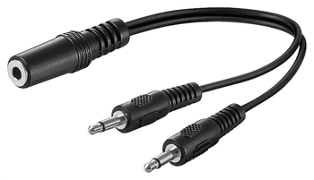 Adapter audio gniazdo Jack 3,5mm (stereo) na 2x wtyk Jack 3,5mm (mono) Goobay