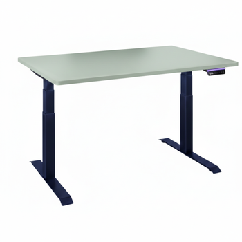 Biurko regulowane Vegard elektryczne dwusilnikowe MDF granatowo-zielone