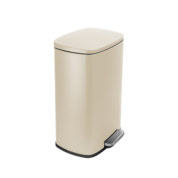 Kosz na śmieci metalowy pojedyncza komora kremowy