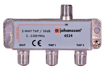 Odgałęźnik antenowy 2-krotny 5-2300 MHz Johansson 4524 30dB