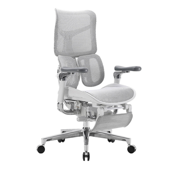 Rozkładany, szary fotel biurkowy do ergonomicznego biura Spacetronik SPRINGLE 66