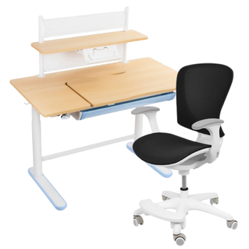 Zestaw dla dziecka regulowane biurko 112×60 z półką + ergonomiczne krzesło Spacetronik XD