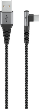 Kabel USB-C - USB-A 2.0 60W KĄTOWY oplot tekstylny Goobay 0,5m