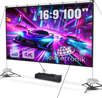 Przenośny Ekran Projekcyjny Spacetronik 100" cali Idealny do Kina Domowego i Plenerowego