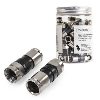 Wtyk typu F kompresyjny Spacetronik TV-FC04L 32 mm 50 szt.