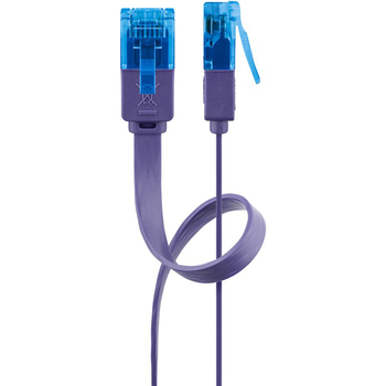 Kabel LAN Patchcord CAT 6A UTP PŁASKI violet 1m