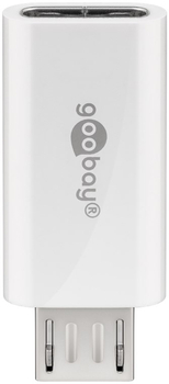 Adapter gniazdo USB-C na wtyk microUSB 2.0 do 480 Mb/s Goobay biały