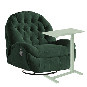 Zestaw wypoczynkowy fotel Spacetronik Flax 04M zielony + stolik regulowany BUDDY