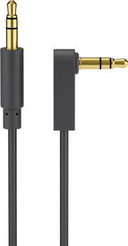 Kabel audio Jack 3,5mm AUX wtyk-wtyk Goobay kątowy 1m