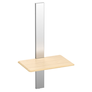 Regulowana półka ścienna srebrno-drewniana (dąb) Spacetronik SPGC21 stal 43cm
