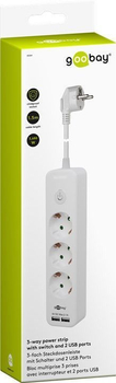 Listwa zasilająca 3xAC 230V + 2xUSB 5V/2,1A Goobay