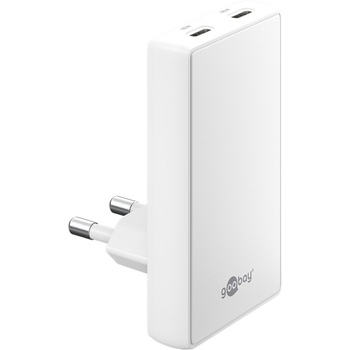 Ładowarka pionowa Goobay 65W 2x USB-C PD biała