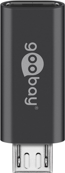 Adapter gniazdo USB-C na wtyk microUSB 2.0 do 480 Mb/s Goobay czarny