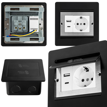Gniazdo podłogowe puszka Spacetronik SPS-W13B_V1