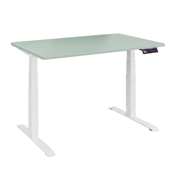 Elektryczne biurko regulowane Vegard – stelaż 2 silniki + blat MDF premium zielony