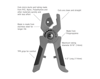 Cęgi do cięcia obcinak rur mikrorurek PCV JONARD TOOLS MDC-14