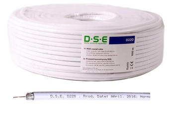 Kabel DSE D220 RG6 CU 100m/rolka 0,80mm CU / 64x0,12mm