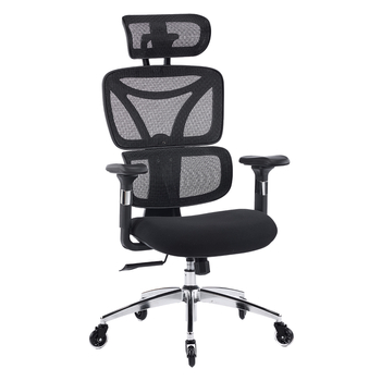 Regulowany Fotel biurowy obrotowy 4D NERO Czarny