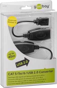 USB predlžovač cez LAN CAT 5e/6/6A Goobay do 40 m